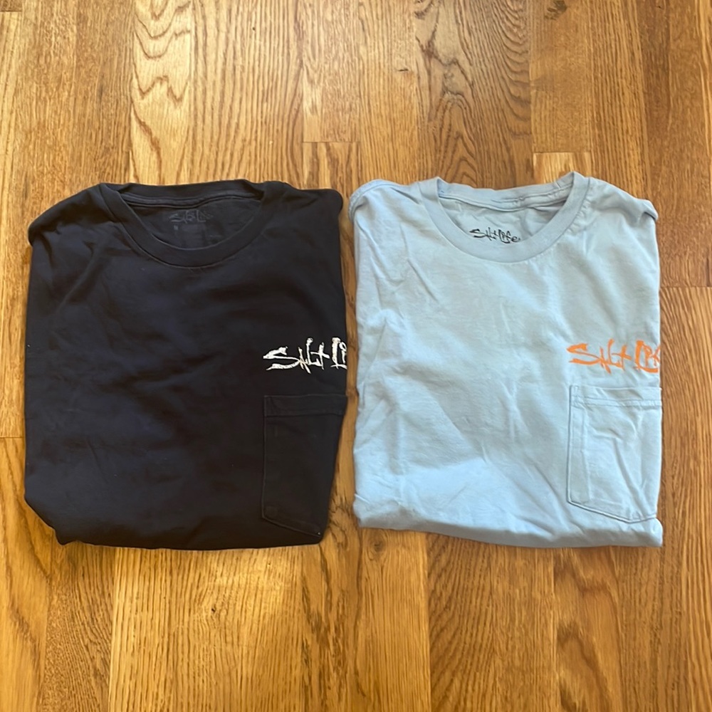 2 salt life fishing t shirts